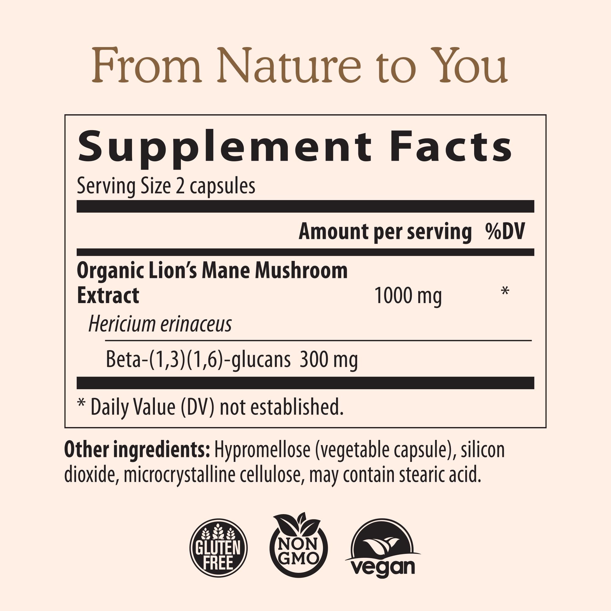 Real Mushrooms Lion’s Mane Supplement Capsules - Organic Lions Mane Extract for Overall Wellbeing - Beta Glucan Supplements – Vegan 300 ct Mushroom Extract