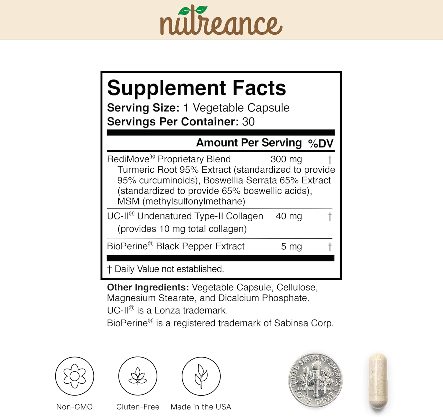 Natural Joint Support Supplement - Non-GMO, Gluten-Free
