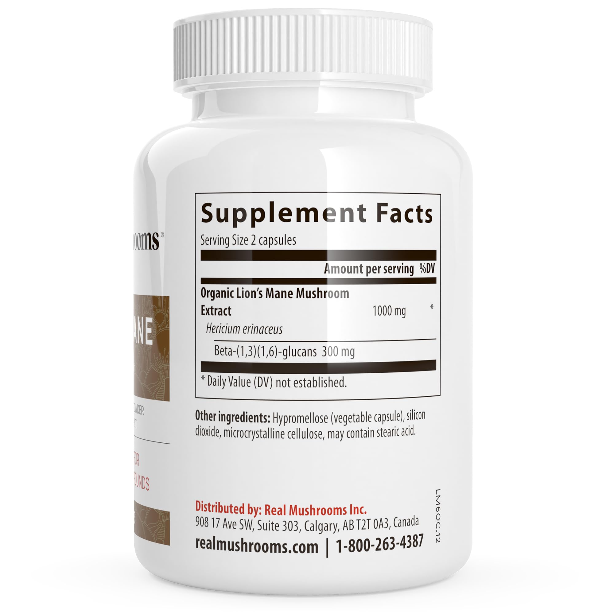 Real Mushrooms Lion’s Mane Supplement Capsules - Organic Lions Mane Extract for Overall Wellbeing - Beta Glucan Supplements – Vegan 300 ct Mushroom Extract