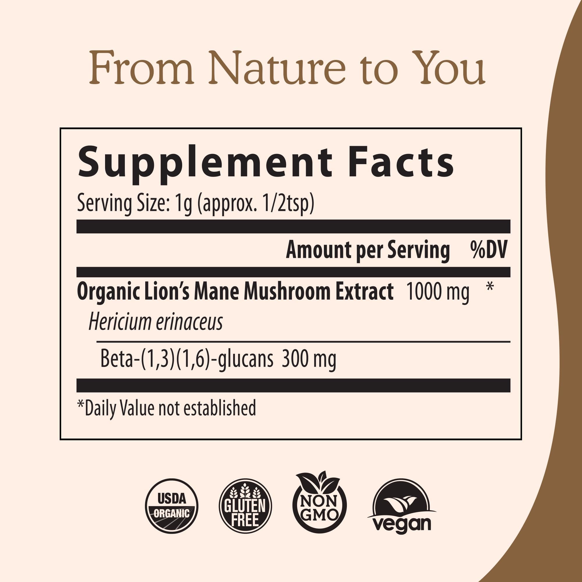 Real Mushrooms Lion’s Mane Supplement Capsules - Organic Lions Mane Extract for Overall Wellbeing - Beta Glucan Supplements – Vegan 300 ct Mushroom Extract