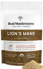 Real Mushrooms Lion’s Mane Supplement Capsules - Organic Lions Mane Extract for Overall Wellbeing - Beta Glucan Supplements – Vegan 300 ct Mushroom Extract