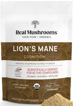 Real Mushrooms Lion’s Mane Supplement Capsules - Organic Lions Mane Extract for Overall Wellbeing - Beta Glucan Supplements – Vegan 300 ct Mushroom Extract