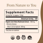Real Mushrooms Lion’s Mane Supplement Capsules - Organic Lions Mane Extract for Overall Wellbeing - Beta Glucan Supplements – Vegan 300 ct Mushroom Extract