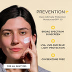 IMAGE Skincare PREVENTION+ Daily Ultimate Protection Moisturizer, SPF 50 Face Sunscreen Lotion, Zinc Oxide, Blendable with No White Cast, 3.2 oz
