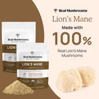 Real Mushrooms Lion’s Mane Supplement Capsules - Organic Lions Mane Extract for Overall Wellbeing - Beta Glucan Supplements – Vegan 300 ct Mushroom Extract