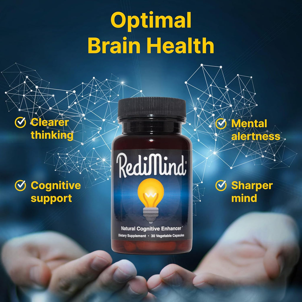 RediMind Brain Health Supplement – Natural Memory & Focus Support (30 Vegan Capsules)