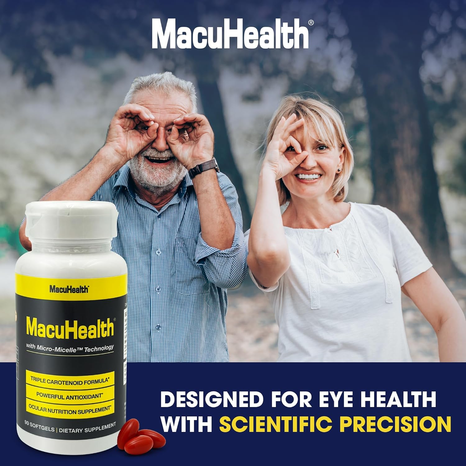 Macuhealth Triple Carotenoid Formula - Eye Vitamins for Adults - 90 Softgels, 3 Month Supply