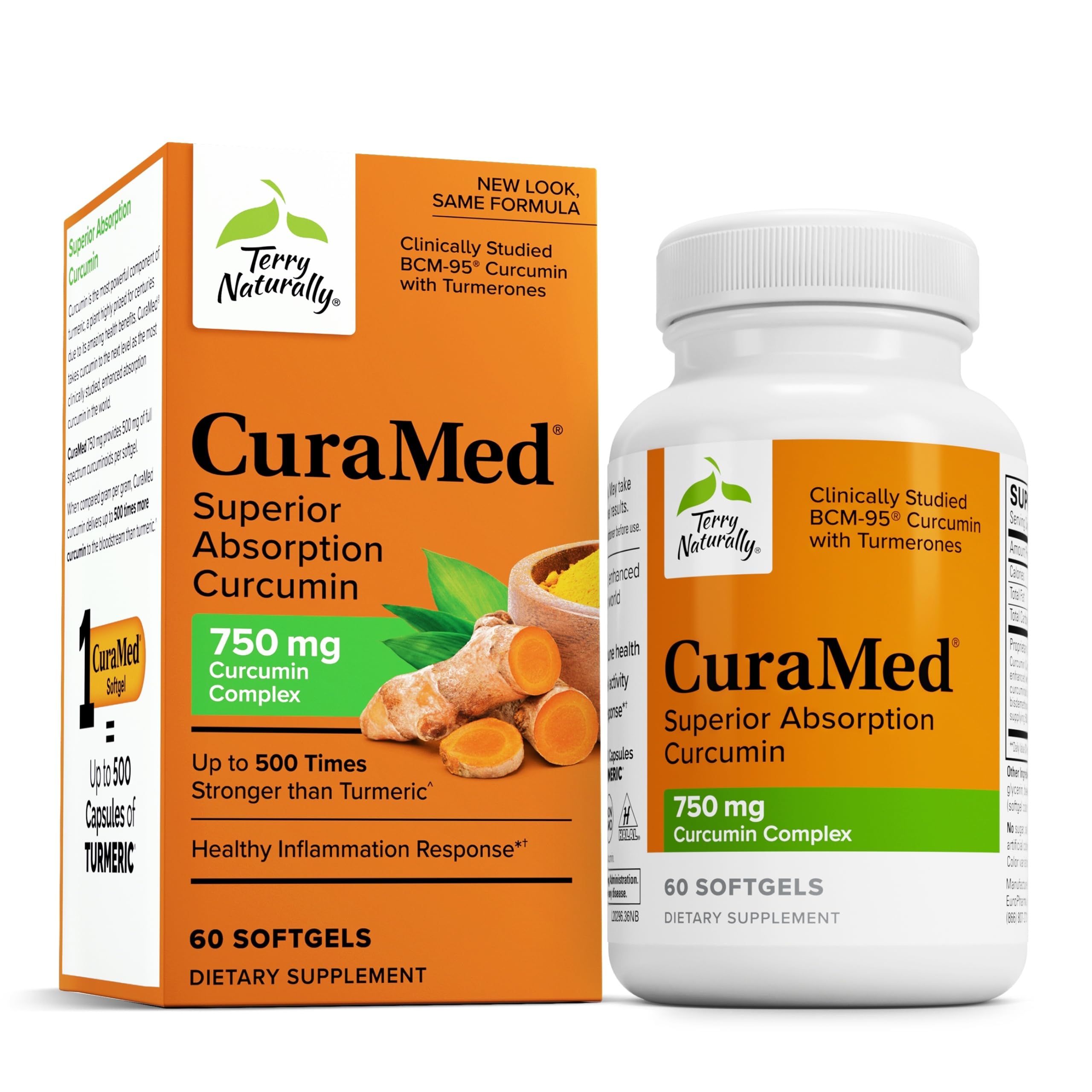 Terry Naturally CuraMed 750 mg – High-Potency Curcumin Complex for Brain, Heart & Immune Support